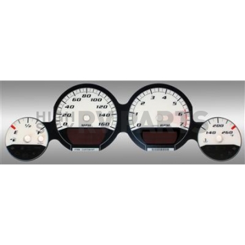US Speedo Gauge Face Overlay - White Daytime Color/ Black Letter Color - MAG080