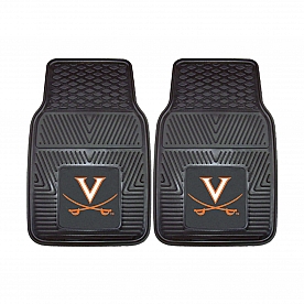 Fan Mat Floor Mat - Universal Fit Black Vinyl Set of 2 - 13249