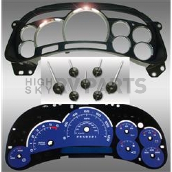 US Speedo Gauge Face Overlay - Blue Daytime Color/ White Letter Color - PLK0644