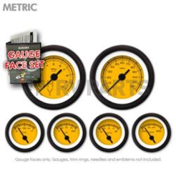 Aurora Instuments Gauge Face Overlay - Fiber Yellow Daytime Color/ Black Letter Color - 8381