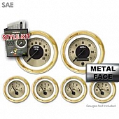 Aurora Instuments Gauge Face Overlay - Fiber Gold Daytime Color/ Black Letter Color - 2582