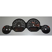 US Speedo Gauge Face Overlay - Black Daytime Color/ White Letter Color - MAG081