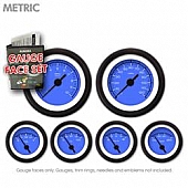 Aurora Instuments Gauge Face Overlay - Fiber Blue Daytime Color/ White Letter Color - 8382