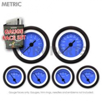 Aurora Instuments Gauge Face Overlay - Fiber Blue Daytime Color/ White Letter Color - 8382