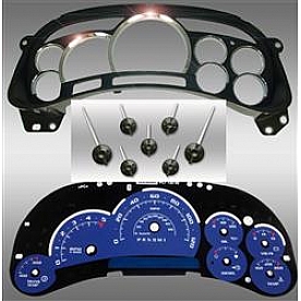 US Speedo Gauge Face Overlay - Blue Daytime Color/ White Letter Color - PLK0644D