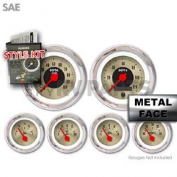 Aurora Instuments Gauge Face Overlay - Fiber Gold Daytime Color/ Black Letter Color - 2534
