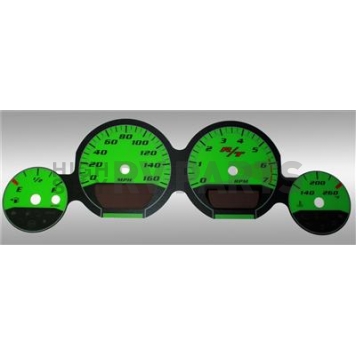 US Speedo Gauge Face Overlay - Green Daytime Color/ White Letter Color - MAG0811