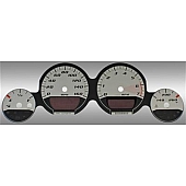 US Speedo Gauge Face Overlay - Silver Daytime Color/ Black Letter Color - MAG082