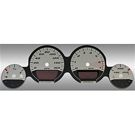 US Speedo Gauge Face Overlay - Silver Daytime Color/ Black Letter Color - MAG082