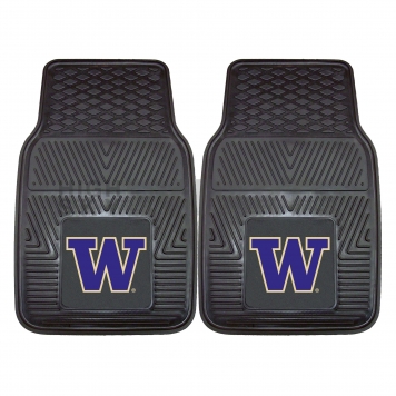 Fan Mat Floor Mat - Universal Fit Black Vinyl Set of 2 - 13258