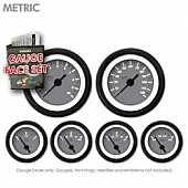 Aurora Instuments Gauge Face Overlay - Fiber Gray Daytime Color/ White Letter Color - 8384