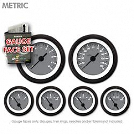Aurora Instuments Gauge Face Overlay - Fiber Gray Daytime Color/ White Letter Color - 8384
