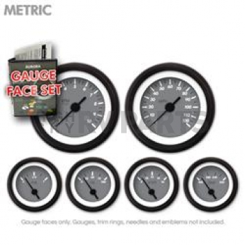 Aurora Instuments Gauge Face Overlay - Fiber Gray Daytime Color/ White Letter Color - 8384