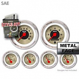 Aurora Instuments Gauge Face Overlay - Fiber Gold Daytime Color/ Black Letter Color - 8624