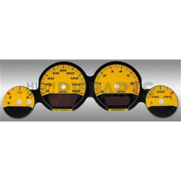US Speedo Gauge Face Overlay - Yellow Daytime Color/ Black Letter Color - MAG083
