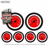 Aurora Instuments Gauge Face Overlay - Fiber Red Daytime Color/ White Letter Color - 8385