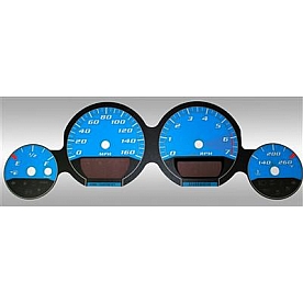 US Speedo Gauge Face Overlay - Blue Daytime Color/ White Letter Color - MAG084