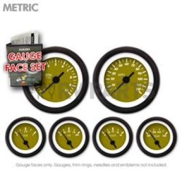 Aurora Instuments Gauge Face Overlay - Fiber Green Daytime Color/ White Letter Color - 8386