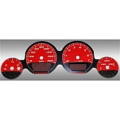 US Speedo Gauge Face Overlay - Red Daytime Color/ White Letter Color - MAG085