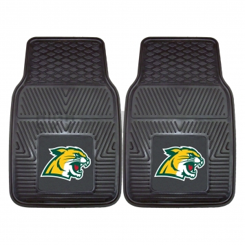 Fan Mat Floor Mat - Universal Fit Black Vinyl Set of 2 - 13282