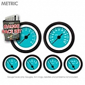 Aurora Instuments Gauge Face Overlay - Fiber Aqua Daytime Color/ White Letter Color - 8387