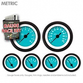 Aurora Instuments Gauge Face Overlay - Fiber Aqua Daytime Color/ White Letter Color - 8387
