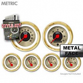Aurora Instuments Gauge Face Overlay - Fiber Gold Daytime Color/ Black Letter Color - 6209