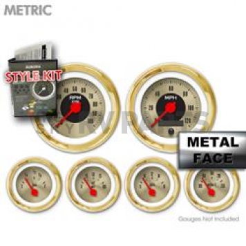 Aurora Instuments Gauge Face Overlay - Fiber Gold Daytime Color/ Black Letter Color - 6209