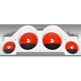 US Speedo Gauge Face Overlay - Orange Daytime Color/ White Letter Color - MAG089