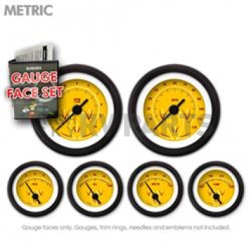 Aurora Instuments Gauge Face Overlay - Fiber Yellow Daytime Color/ Red Letter Color - 8466