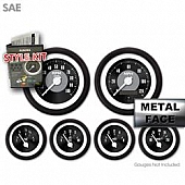 Aurora Instuments Gauge Face Overlay - Fiber Black Daytime Color/ White Letter Color - 8576