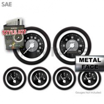 Aurora Instuments Gauge Face Overlay - Fiber Black Daytime Color/ White Letter Color - 8576