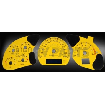 US Speedo Gauge Face Overlay - Yellow Daytime Color/ Black Letter Color - MON033
