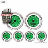 Aurora Instuments Gauge Face Overlay - Fiber Green Daytime Color/ White Letter Color - 1780