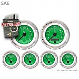 Aurora Instuments Gauge Face Overlay - Fiber Green Daytime Color/ White Letter Color - 1780