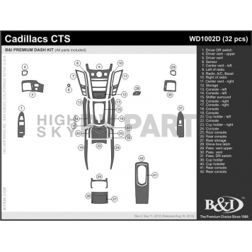 B & I Fender Dash Panel Trim WD1002DSPS-1