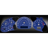 US Speedo Gauge Face Overlay - Blue Daytime Color/ White Letter Color - MON034