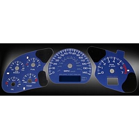 US Speedo Gauge Face Overlay - Blue Daytime Color/ White Letter Color - MON034