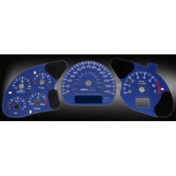 US Speedo Gauge Face Overlay - Blue Daytime Color/ White Letter Color - MON034