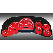 US Speedo Gauge Face Overlay - Red Daytime Color/ White Letter Color - SS1200545