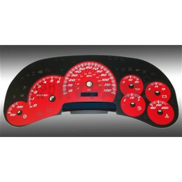 US Speedo Gauge Face Overlay - Red Daytime Color/ White Letter Color - SS1200545