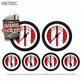 Aurora Instuments Gauge Face Overlay - Fiber Red Daytime Color/ Black Letter Color - 8468