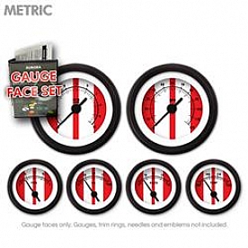 Aurora Instuments Gauge Face Overlay - Fiber Red Daytime Color/ Black Letter Color - 8468