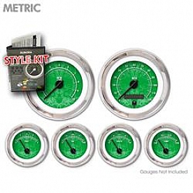 Aurora Instuments Gauge Face Overlay - Fiber Green Daytime Color/ White Letter Color - 5411