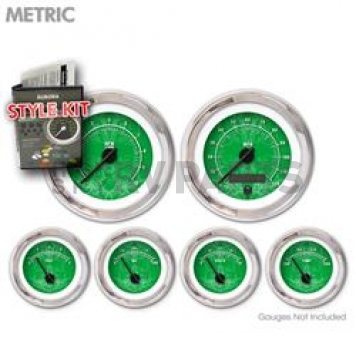 Aurora Instuments Gauge Face Overlay - Fiber Green Daytime Color/ White Letter Color - 5411