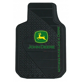 Plasticolor Floor Mat - Universal Fit Rubber John Deere Logo Set of 2 - 001326R01