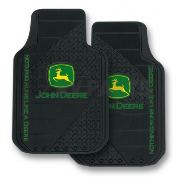 Plasticolor Floor Mat - Universal Fit Rubber John Deere Logo Set of 2 - 001326R01-1