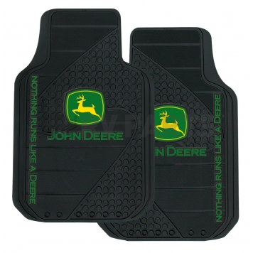 Plasticolor Floor Mat - Universal Fit Rubber John Deere Logo Set of 2 - 001326R01-2