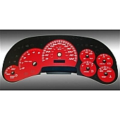US Speedo Gauge Face Overlay - Red Daytime Color/ White Letter Color - SS1200545D