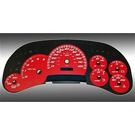 US Speedo Gauge Face Overlay - Red Daytime Color/ White Letter Color - SS1200545D